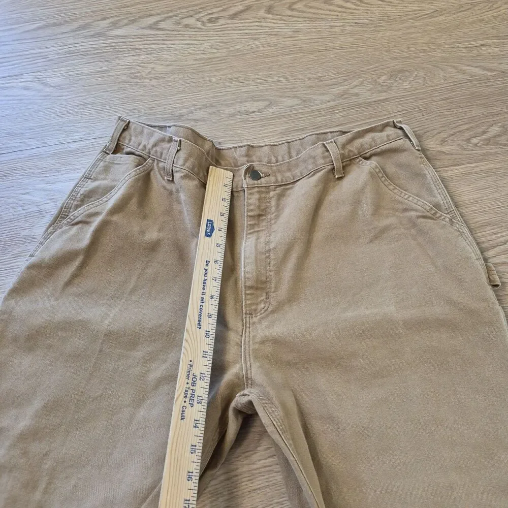 Carhartt Pants Men's 42x32 Heavy Duty B11 BRN Brown Canvas Carpenter Work Jeans